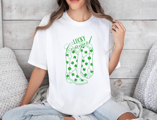 Lucky Cowgirl- Full Color Heat Transfer
