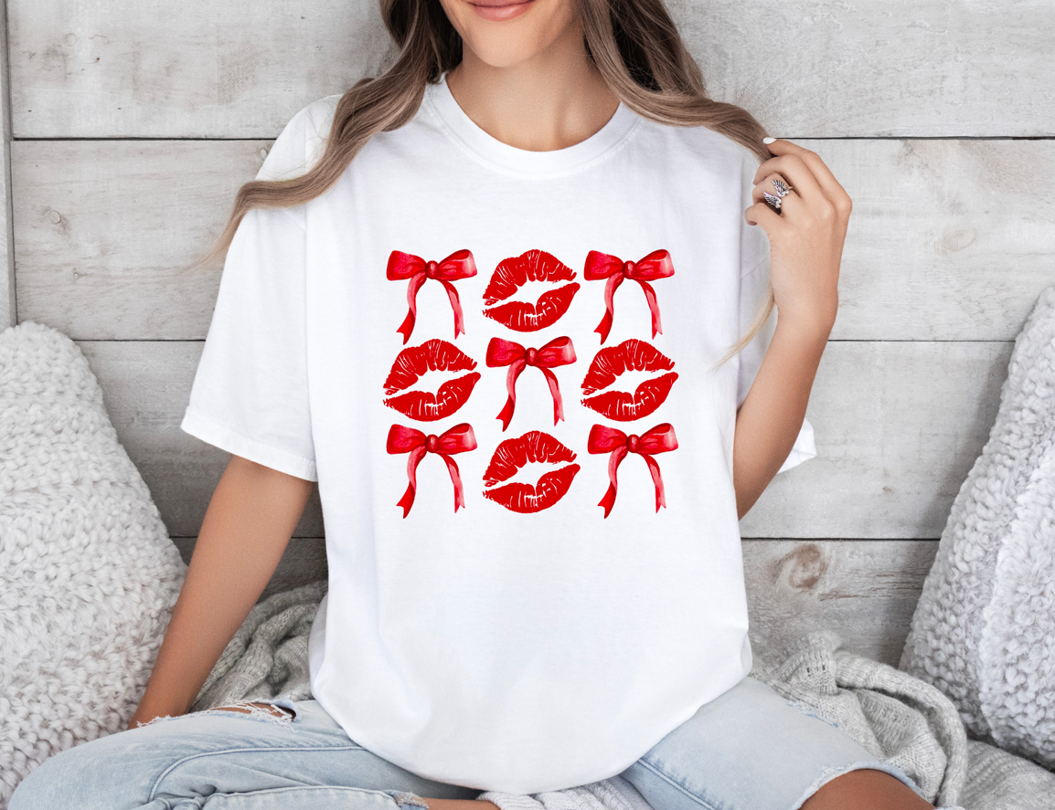 Red Lips and Red Bows- Full Color Heat Transfer