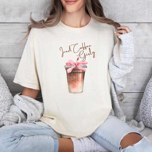Iced Coffee Girly - Full Color Heat Transfer