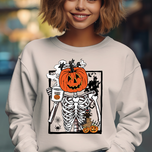 Pumpkin Skeleton - Full Color Transfer