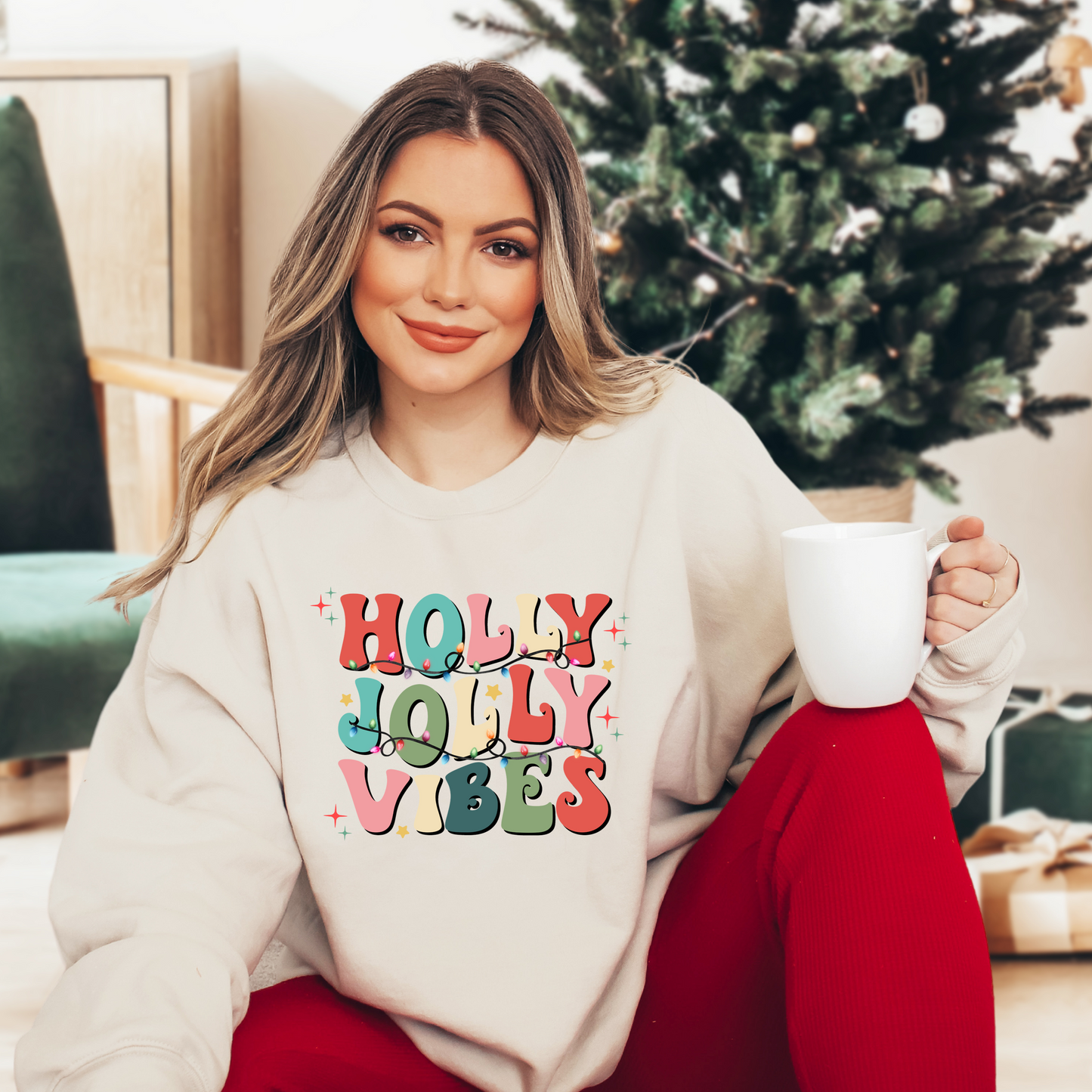 Holly Jolly Vibes-  Full Color Heat Transfer