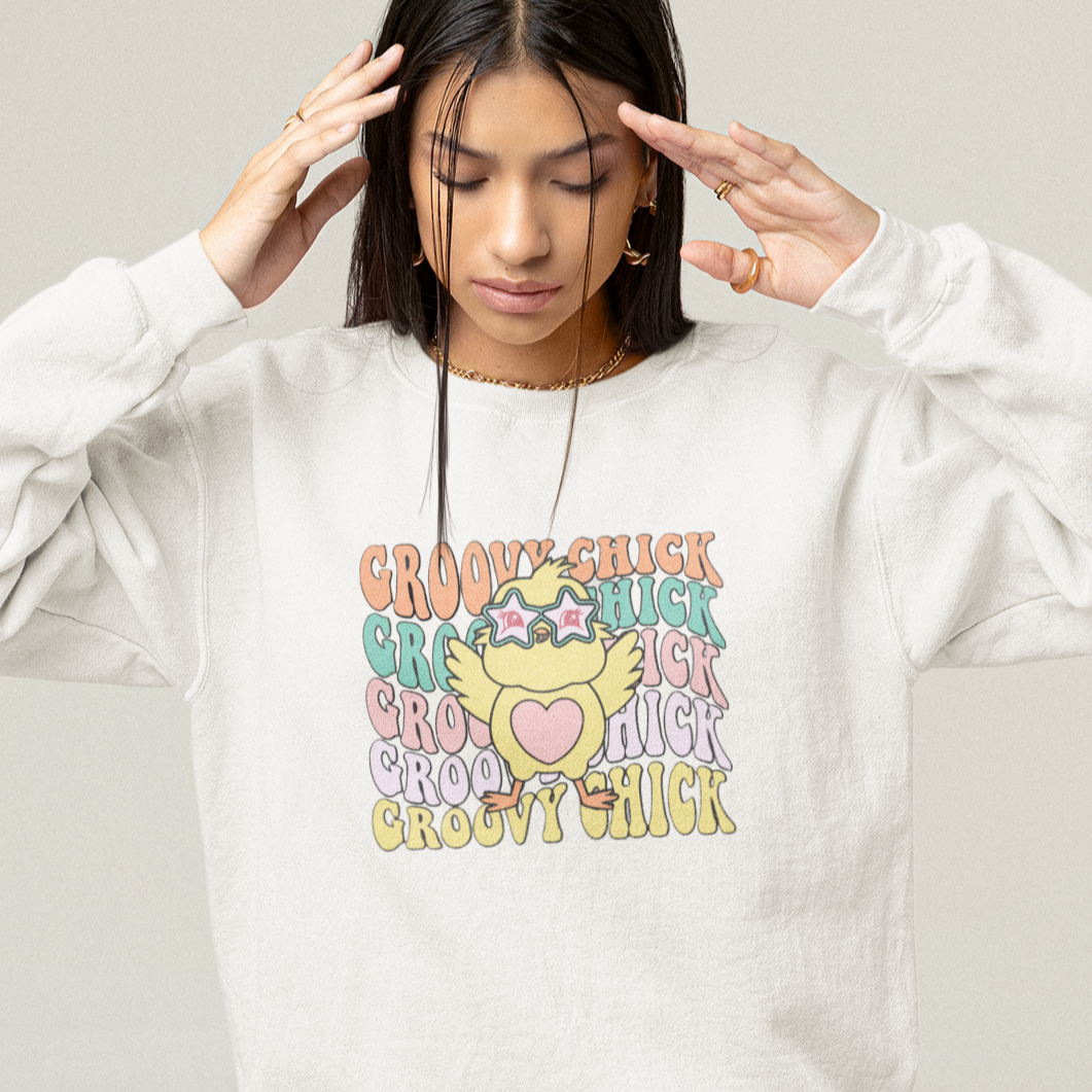 Groovy Chick- Full Color Heat Transfer